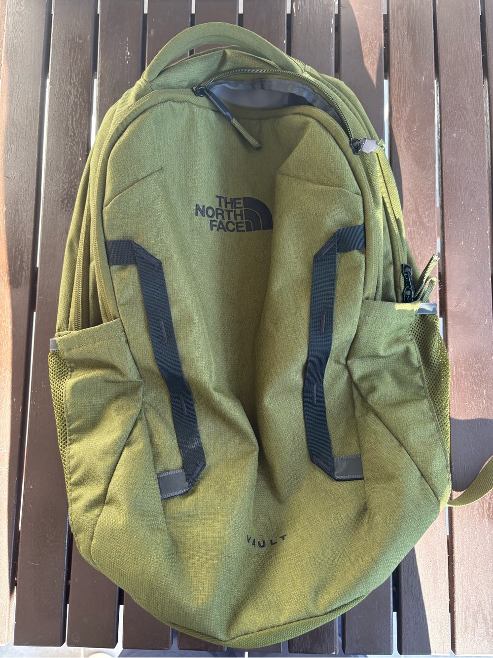 The North Face Vault Backpack Olive Green FlexVent Laptop School Hiking Daypack